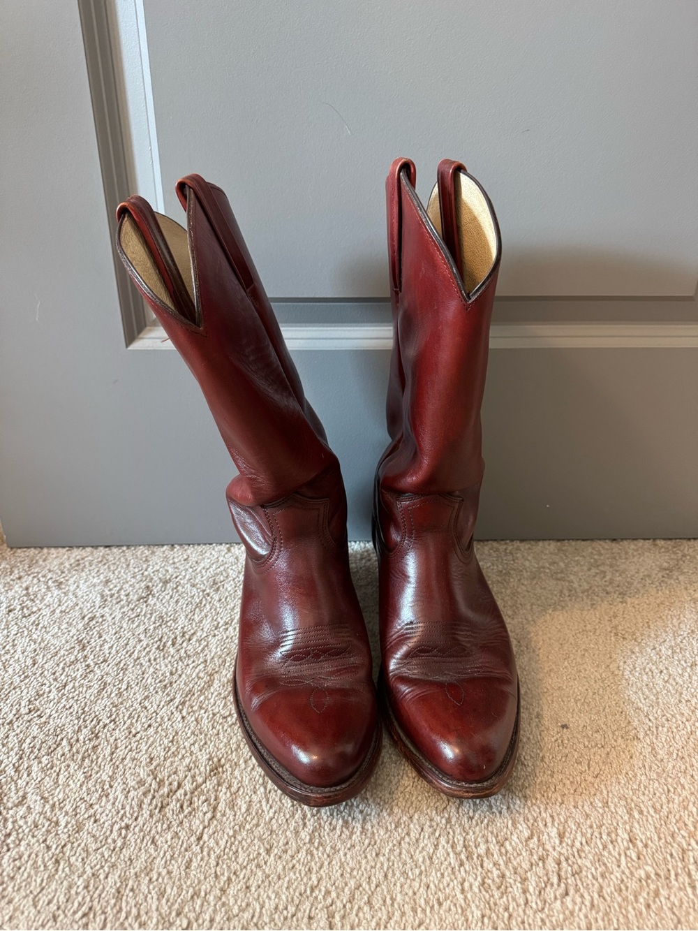 Frye Men’s Burgundy Lace Up Western Boots